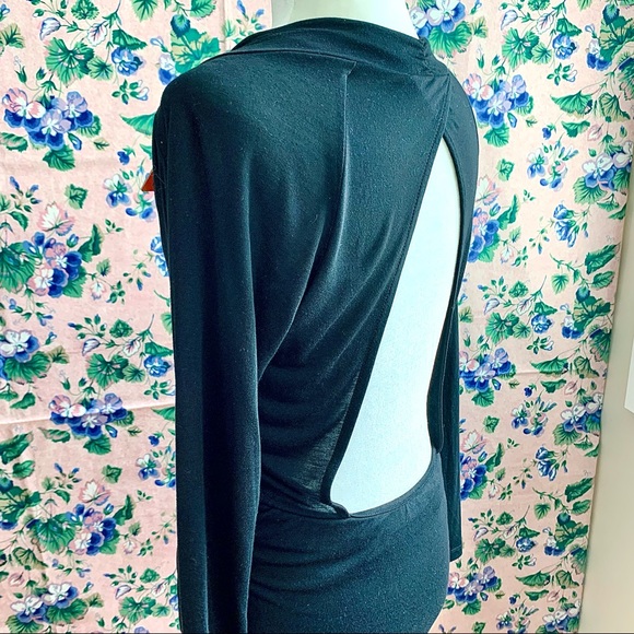 NWT Anthropologie Anama Faux Wrap Open Back Dress Black SM - Picture 8 of 16